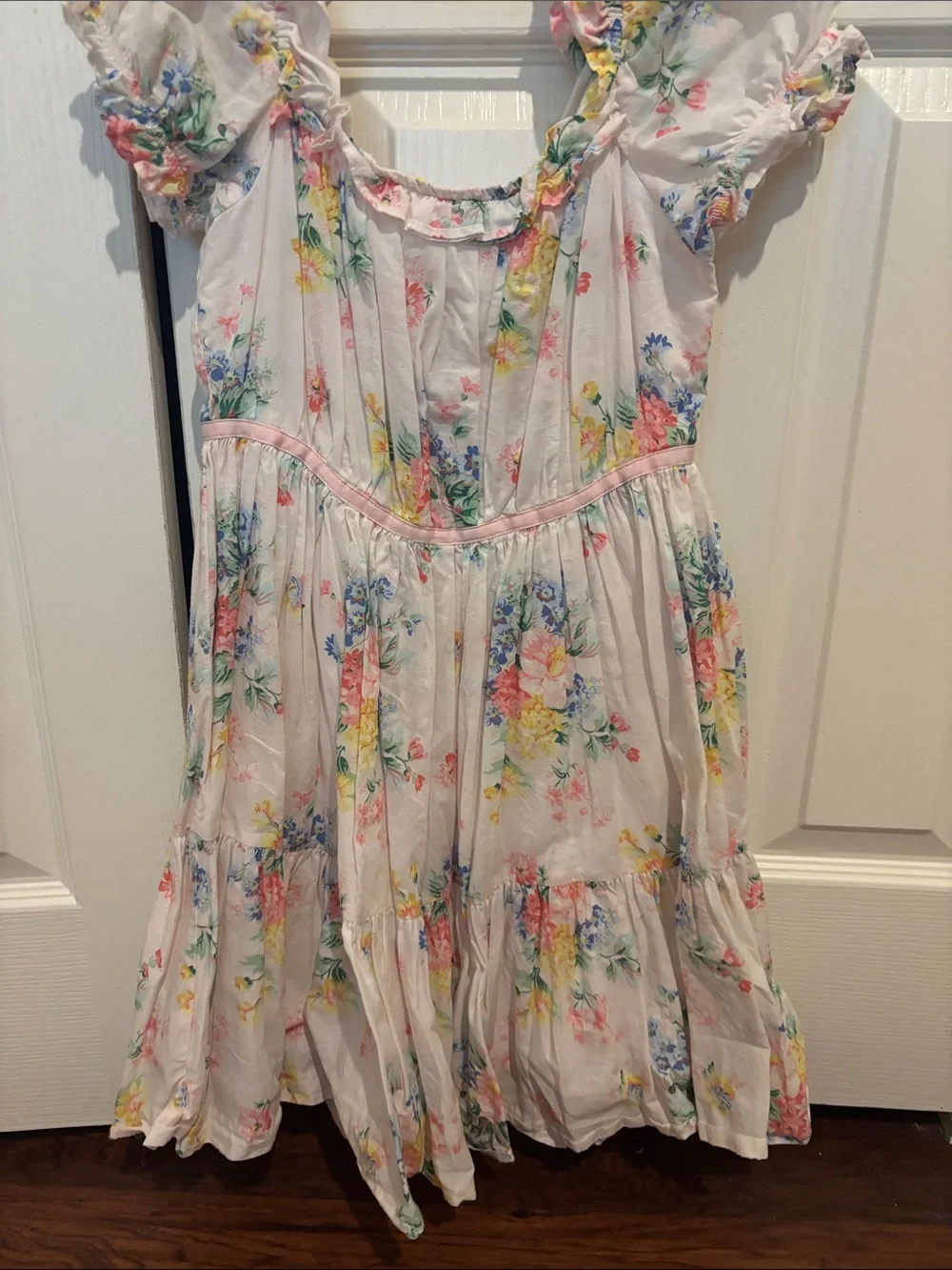 Janie and Jack White Floral Puff-Sleeve Dress